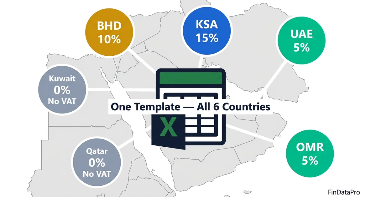 GCC VAT Bookkeeping Template: All 6 Countries in One Excel File (2026)