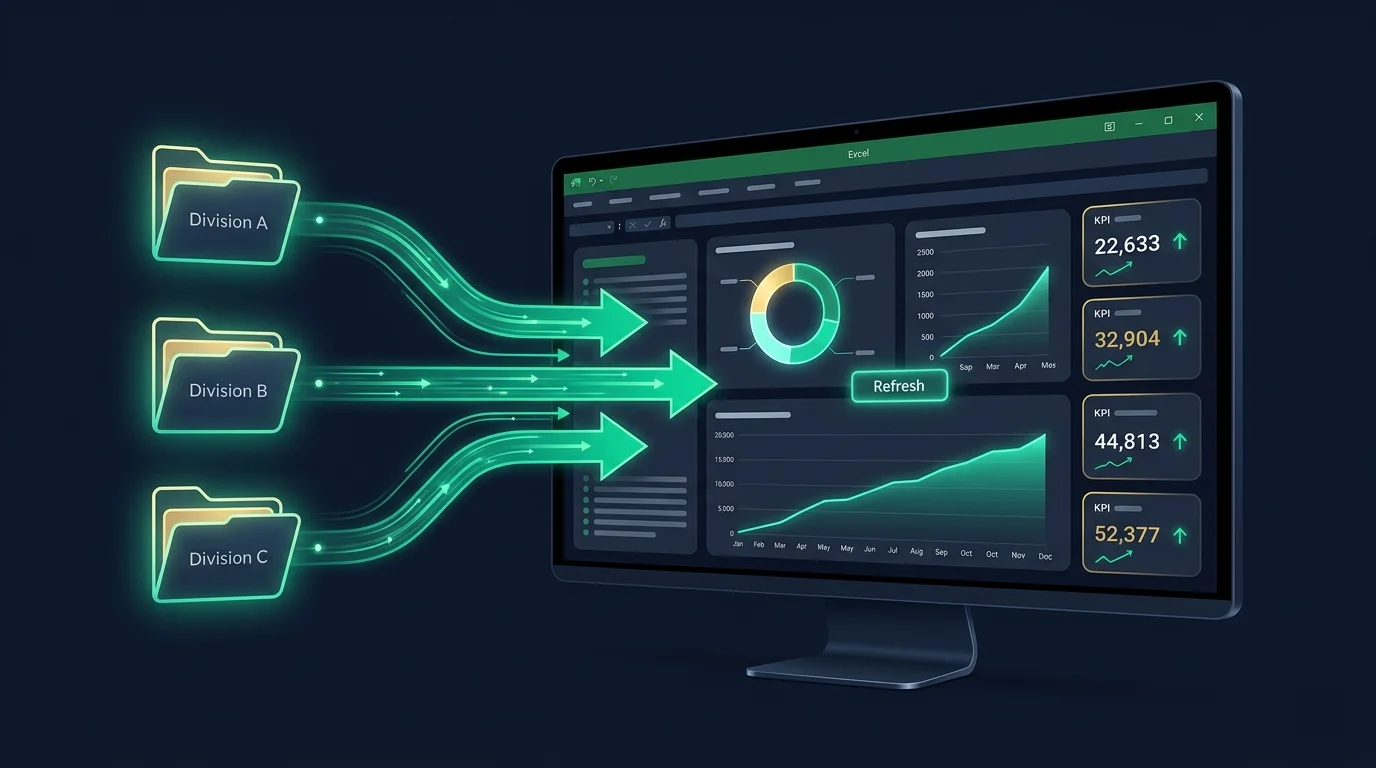 Power Query Dashboard: Zero Formulas, Fully Automated - Dynamic multi-division dashboard course preview